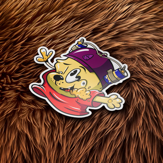 Bear and Beer Hat Sticker