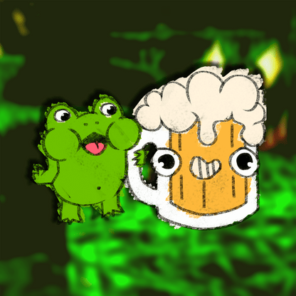 Cute shirt featuring a Frog and Beer as best friends